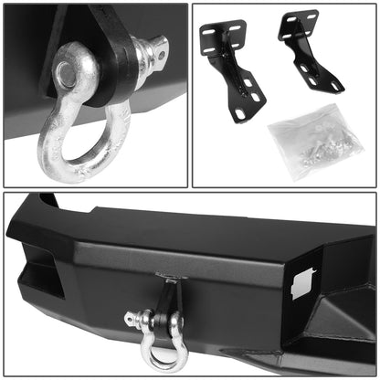 DEFENSA TRASERA OFF ROAD 07-13 TOYOTA TUNDRA - W/ D-RING SHACKLES - FITS MODELS WITHOUT REAR SENSORS - BLACK \