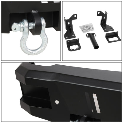 DEFENSA TRASERA OFF ROAD 14-18 CHEVY SILVERADO 1500, GMC SIERRA 1500 - W/ D-RING SHACKLES - BLACK