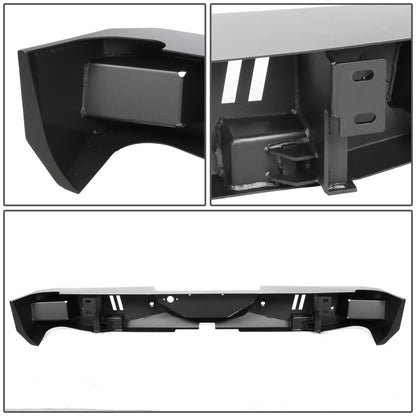 DEFENSA TRASERA OFF ROAD 14-18 CHEVY SILVERADO 1500, GMC SIERRA 1500 - W/ D-RING SHACKLES - BLACK