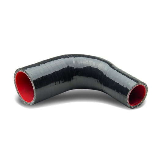 COPLE DE SILICON 3-PLY - 1.25" TO 1.50" REDUCER W/ 90 DEGREE - BLACK / RED - RM6-4