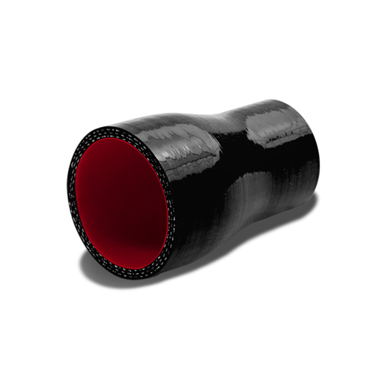 COPLE DE SILICON 3-PLY - 1.25" TO 1.50" REDUCER - BLACK / RED