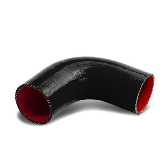 COPLE DE SILICON 3-PLY - 1.75" W/ 90 DEGREE - BLACK / RED