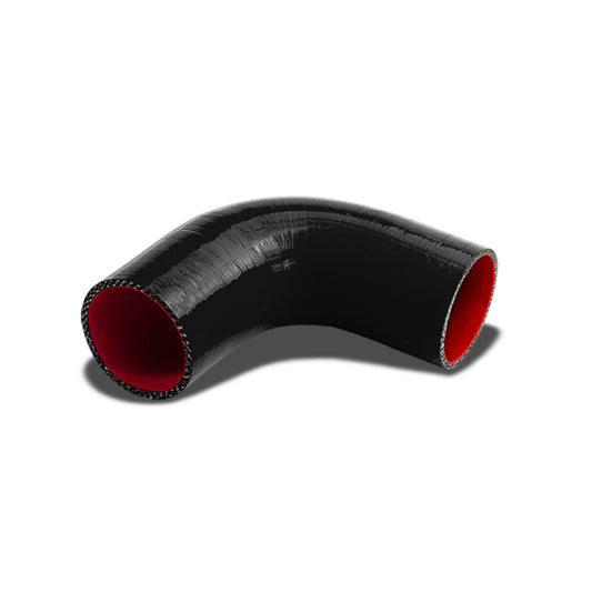 COPLE DE SILICON 3-PLY - 2.50" W/ 90 DEGREE - BLACK / RED