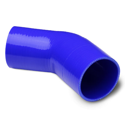 COPLE DE SILICON 3-PLY - 2.75" TO 3.00" REDUCER W/ 45 DEGREE - BLUE