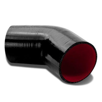 COPLE DE SILICON 3-PLY - 3.50" W/ 45 DEGREE - BLACK / RED