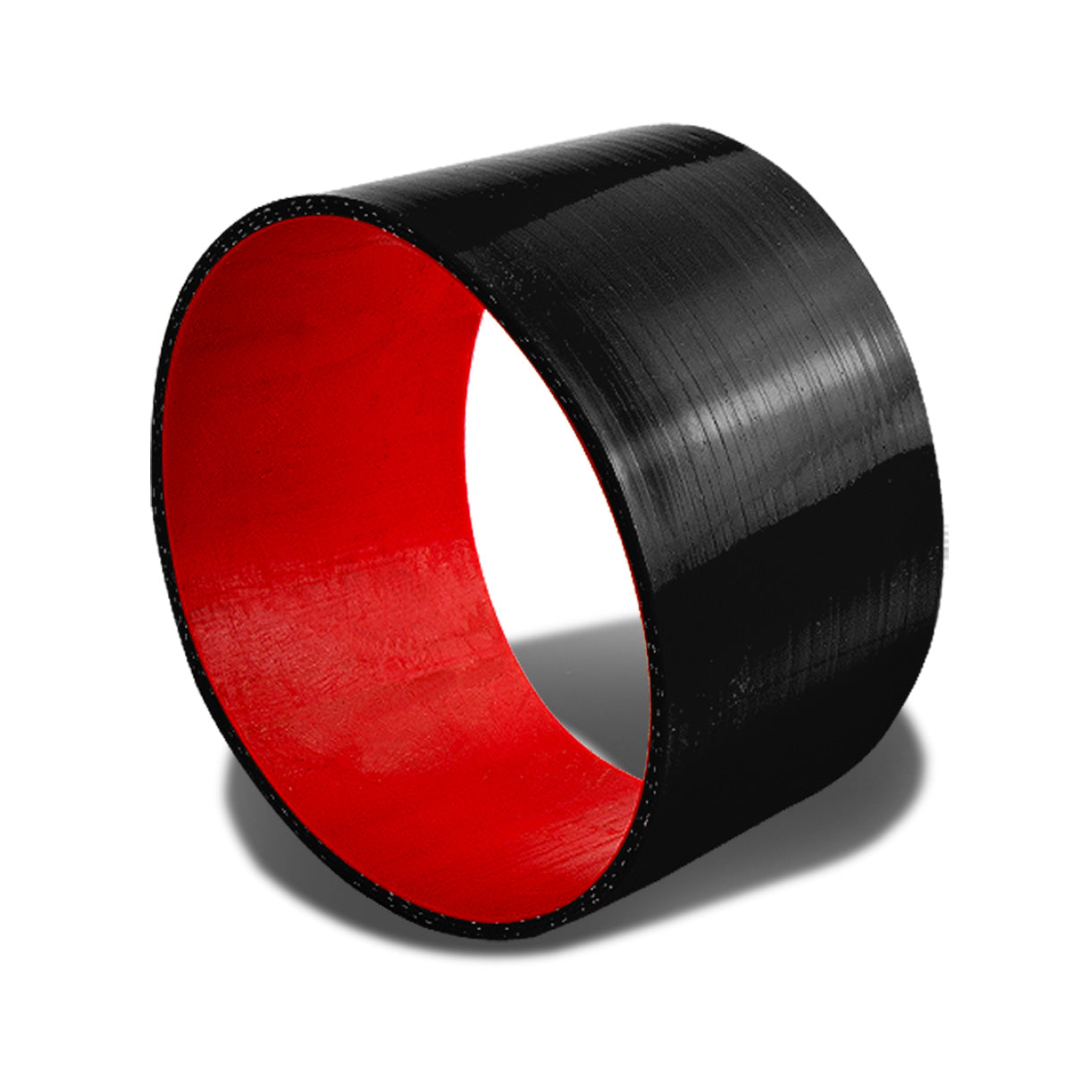 COPLE DE SILICON 3-PLY - 4.00" STRAIGHT - BLACK / RED
