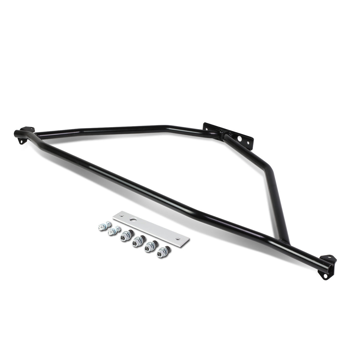 STRUT BAR FRONT UPPER STRUT TOWER BRACE - CHROMOLY - 86-93 FORD MUSTANG GT / LX - BLACK