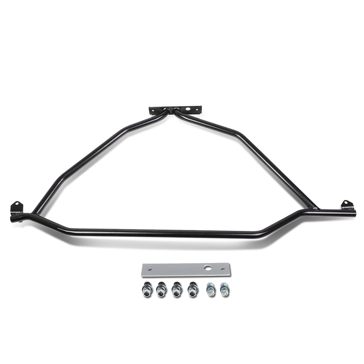 STRUT BAR FRONT UPPER STRUT TOWER BRACE - CHROMOLY - 86-93 FORD MUSTANG GT / LX - BLACK
