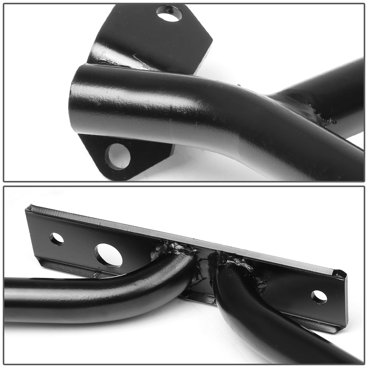 STRUT BAR FRONT UPPER STRUT TOWER BRACE - CHROMOLY - 86-93 FORD MUSTANG GT / LX - BLACK