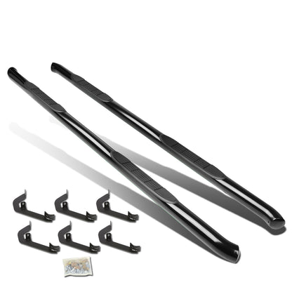 ESTRIBOS 3" - ROUND - 45 DEG - 07-16 CHEVY SILVERADO / GMC SIERRA HD - CREW CAB - BLACK