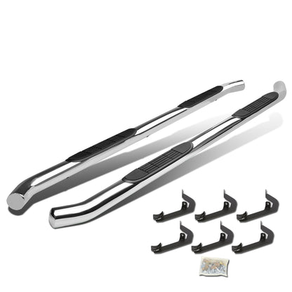 ESTRIBOS 3" - ROUND - 45 DEG - 07-16 CHEVY SILVERADO / GMC SIERRA HD - CREW CAB - SILVER
