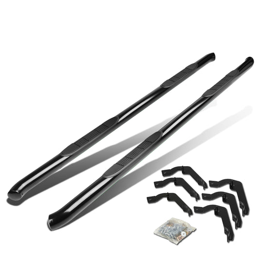 ESTRIBOS 3" - ROUND - 45 DEG - 99-16 CHEVY SILVERADO / GMC SIERRA HD - EXTENDED CAB - BLACK