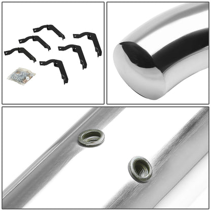 ESTRIBOS 3" - ROUND - 45 DEG - 07-16 CHEVY SILVERADO / GMC SIERRA HD - EXTENDED CAB - SILVER