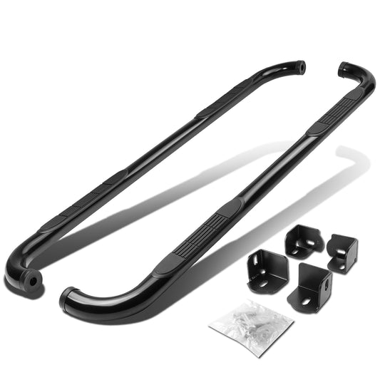 ESTRIBOS 3" - ROUND - 90 DEG - 04-12 CHEVY COLORADO, GMC CANYON / 06-08 ISUZU I-SERIES PICKUP - EXTENDED CAB - BLACK