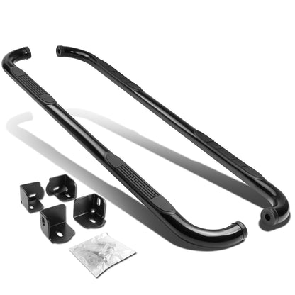 ESTRIBOS 3" - ROUND - 90 DEG - 04-12 CHEVY COLORADO, GMC CANYON / 06-08 ISUZU I-SERIES PICKUP - EXTENDED CAB - BLACK