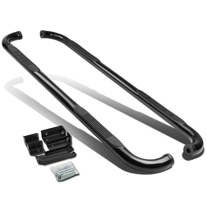 ESTRIBOS 3" - ROUND - 90 DEG - 99-16 CHEVY SILVERADO, GMC SIERRA - EXTENDED CAB - BLACK
