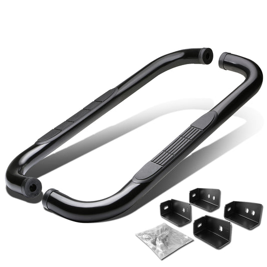 ESTRIBOS 3" - ROUND - 90 DEG - 99-16 CHEVY SILVERADO, GMC SIERRA - STANDARD CAB - BLACK