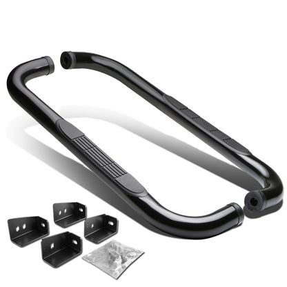 ESTRIBOS 3" - ROUND - 90 DEG - 99-16 CHEVY SILVERADO, GMC SIERRA - STANDARD CAB - BLACK