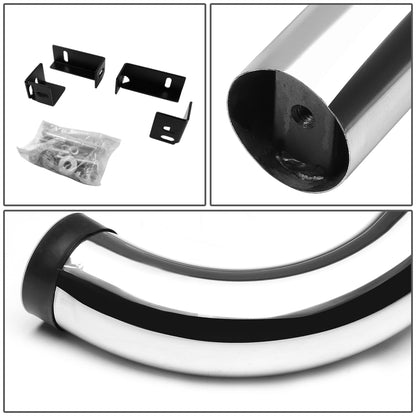 ESTRIBOS 3" - ROUND - 90 DEG - 04-14 CHEVY COLORADO / 04-12 GMC CANYON - CREW CAB - SILVER