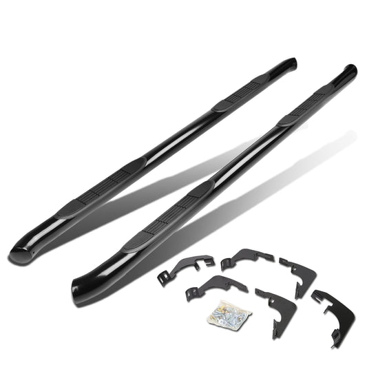ESTRIBOS 3" - ROUND - 45 DEG - 15-24 CHEVROLET COLORADO, GMC CANYON - CREW CAB - BLACK