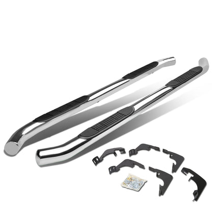 ESTRIBOS 3" - ROUND - 45 DEG - 15-24 CHEVROLET COLORADO, GMC CANYON - CREW CAB - SILVER