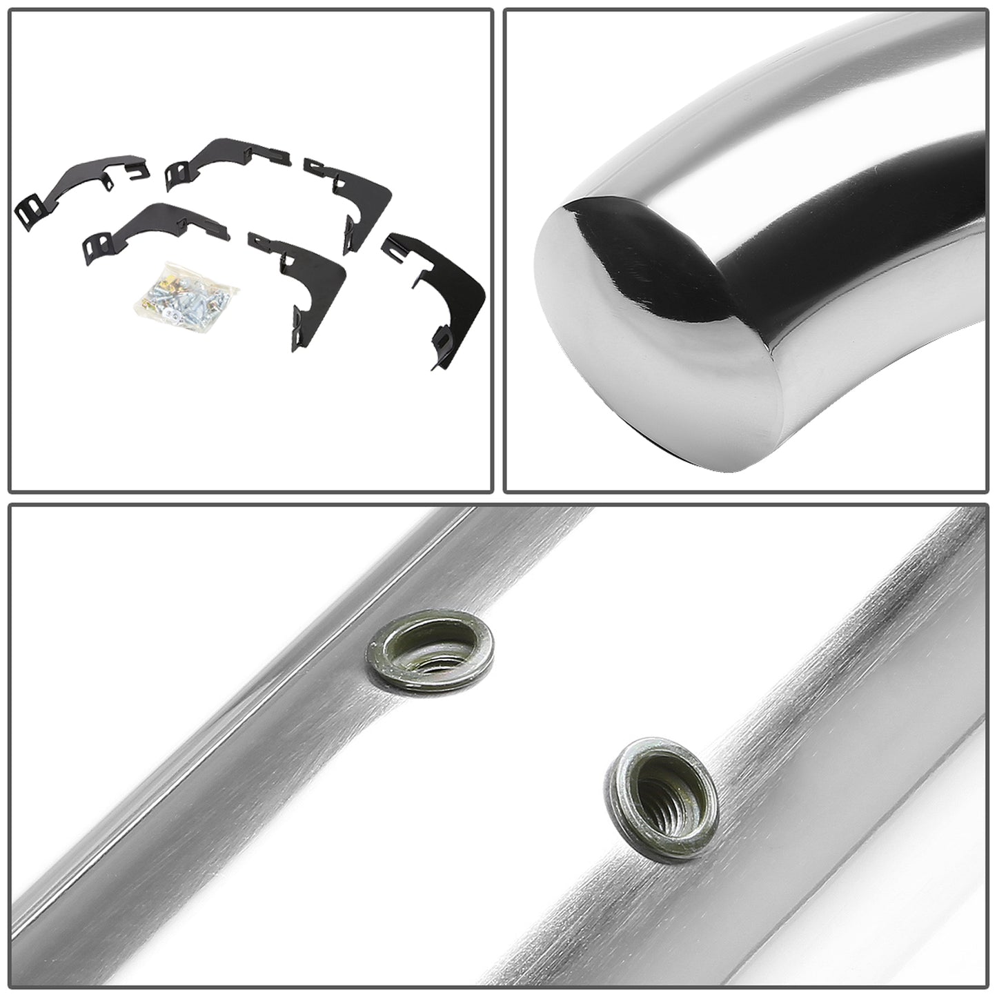 ESTRIBOS 3" - ROUND - 45 DEG - 15-24 CHEVROLET COLORADO, GMC CANYON - CREW CAB - SILVER