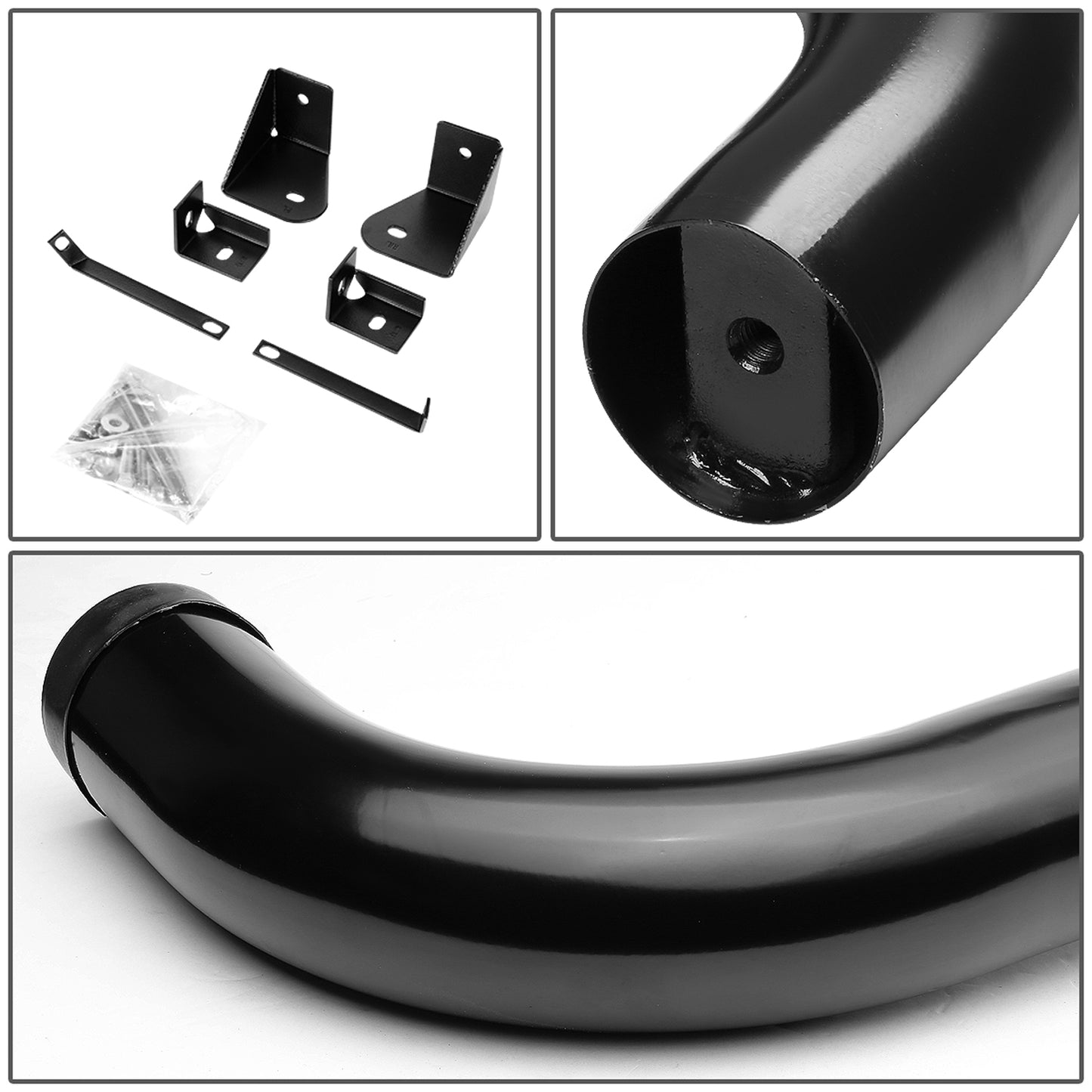 ESTRIBOS 3" - ROUND - 90 DEG - 00-04 DODGE DAKOTA - QUAD CAB - BLACK