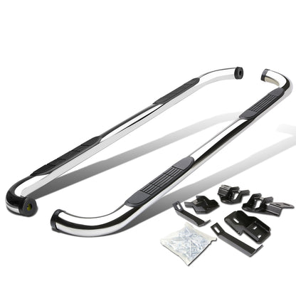 ESTRIBOS 3" - ROUND - 90 DEG - 09-10 RAM 1500 / 2010 DODGE RAM 2500, 3500 / 11-15 RAM 1500, 2500, 3500 - QUAD CAB - SILVER