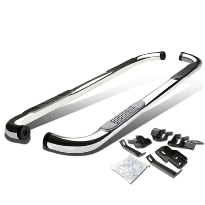 ESTRIBOS 3" - ROUND - 90 DEG - 09-10 RAM 1500 / 2010 DODGE RAM 2500, 3500 / 11-15 RAM 1500, 2500, 3500 - QUAD CAB - SILVER