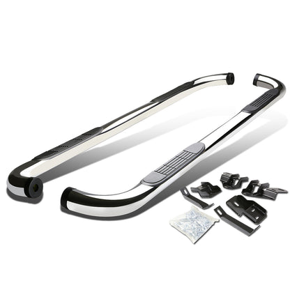 ESTRIBOS 3" - ROUND - 90 DEG - 09-10 RAM 1500 / 2010 DODGE RAM 2500, 3500 / 11-15 RAM 1500, 2500, 3500 - CREW CAB - SILVER