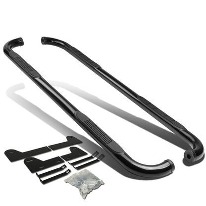 ESTRIBOS 3" - ROUND - 90 DEG - 02-08 DODGE RAM 1500 / 03-08 DODGE RAM 2500, 3500 - QUAD CAB - BLACK