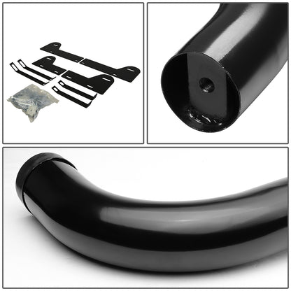 ESTRIBOS 3" - ROUND - 90 DEG - 02-08 DODGE RAM 1500 / 03-08 DODGE RAM 2500, 3500 - QUAD CAB - BLACK