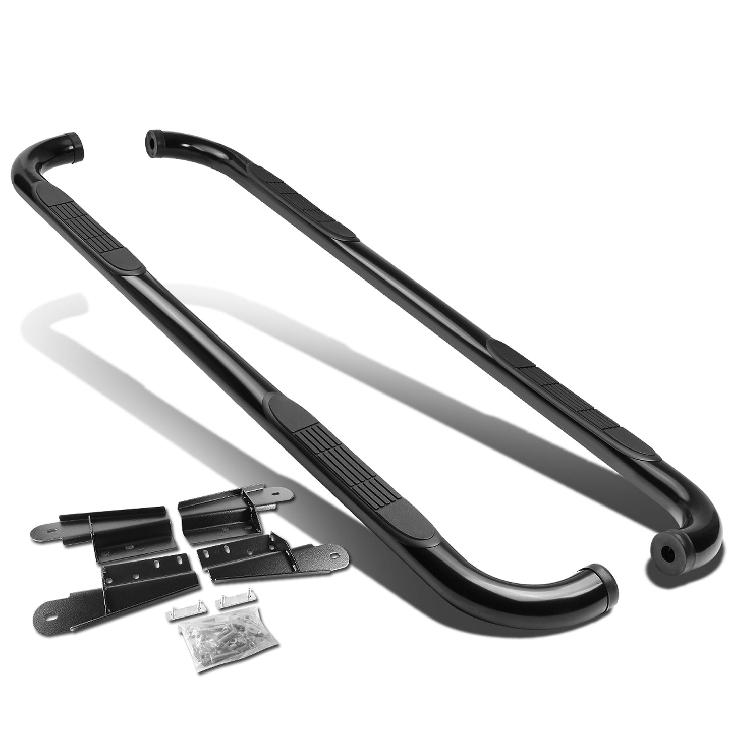 ESTRIBOS 3" - ROUND - 90 DEG - 04-08 FORD F-150 - EXTENDED CAB - BLACK