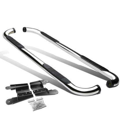 ESTRIBOS 3" - ROUND - 90 DEG - 04-08 FORD F-150 - EXTENDED CAB - SILVER