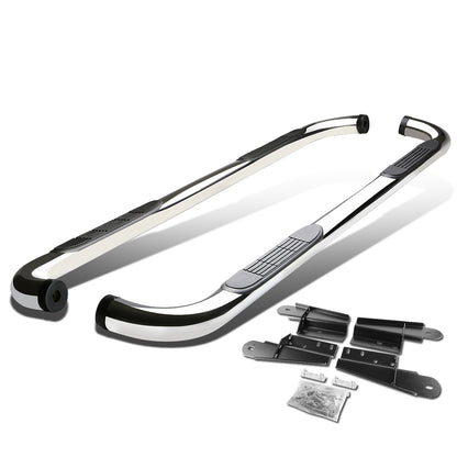 ESTRIBOS 3" - ROUND - 90 DEG - 04-08 FORD F-150 - EXTENDED CAB - SILVER