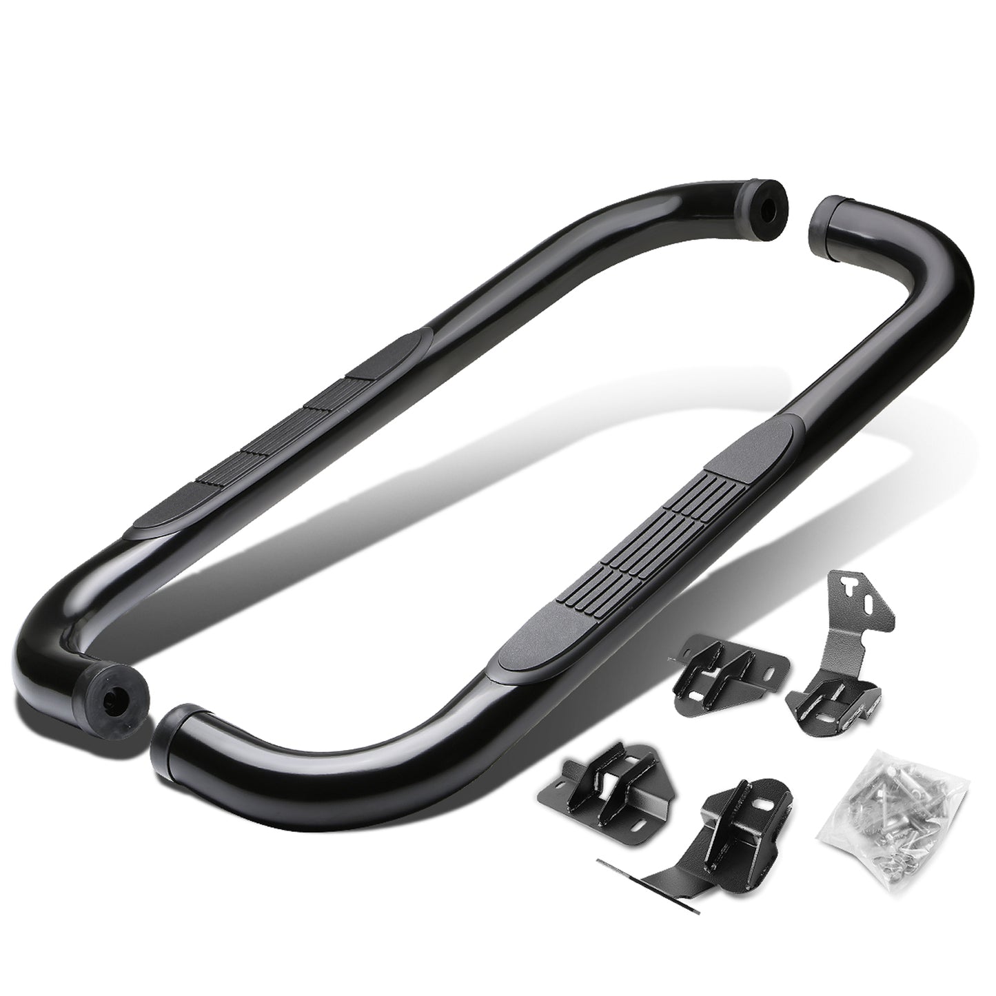 ESTRIBOS 3" - ROUND - 90 DEG - 09-14 FORD F-150 - REGULAR CAB - BLACK