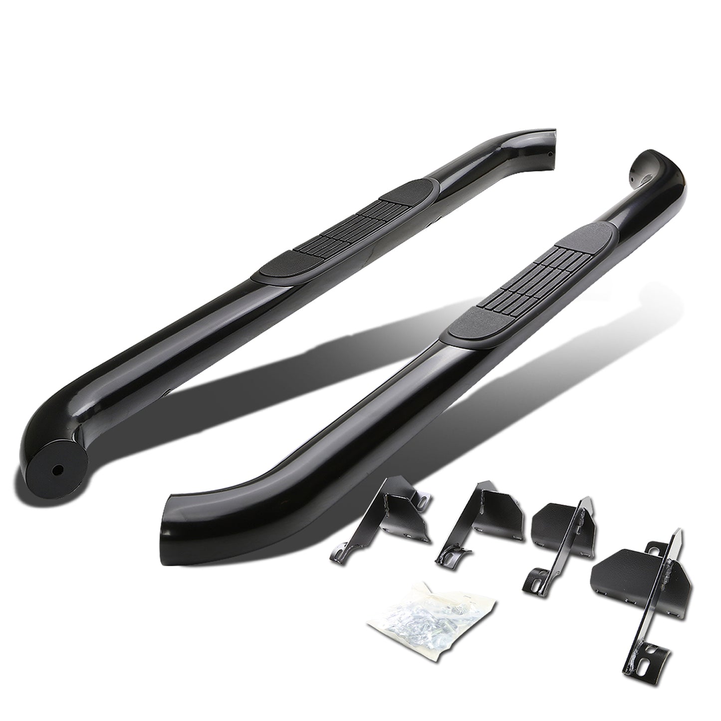 ESTRIBOS 3" - ROUND - 45 DEG - 07-16 JEEP WRANGLER 2-DOOR - BLACK