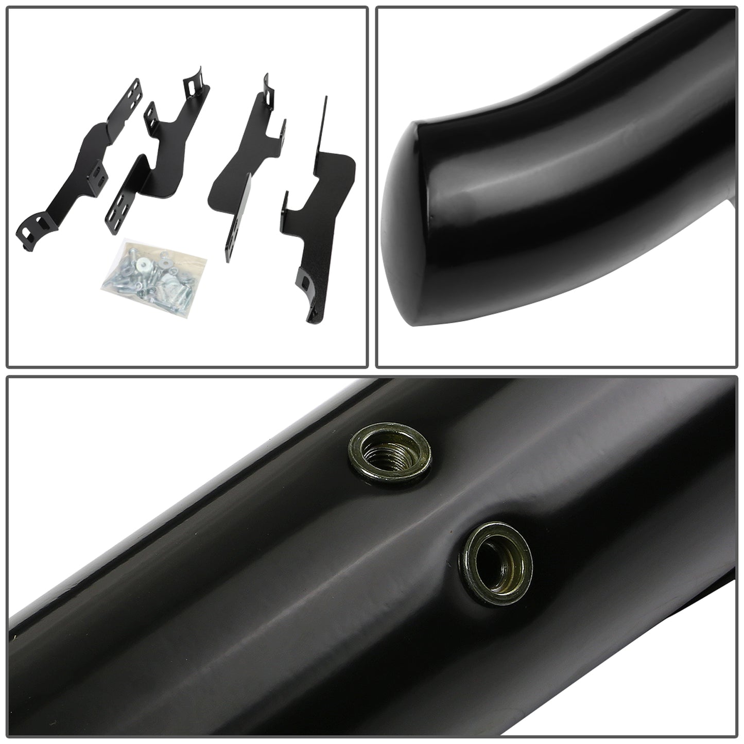 ESTRIBOS 3" - ROUND - 45 DEG - 01-06 ACURA MDX / 03-08 HONDA PILOT - BLACK