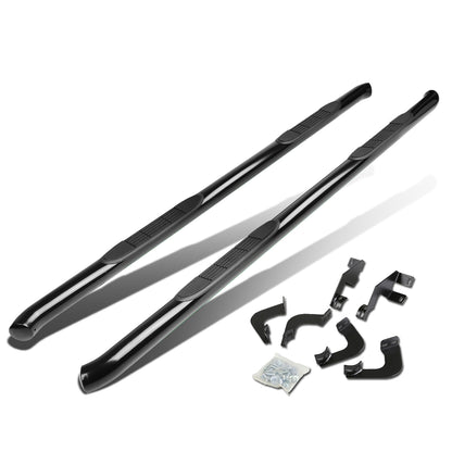 ESTRIBOS 3" - ROUND - 45 DEG - 05-20 TOYOTA TACOMA - DOUBLE CAB - BLACK