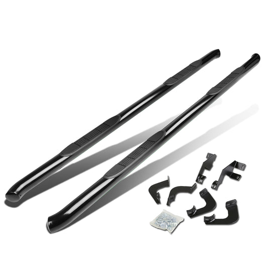 ESTRIBOS 3" - ROUND - 45 DEG - 05-20 TOYOTA TACOMA - DOUBLE CAB - BLACK
