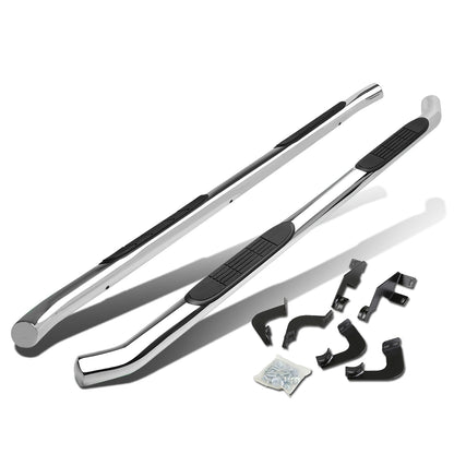 ESTRIBOS 3" - ROUND - 45 DEG - 05-16 TOYOTA TACOMA - DOUBLE CAB - SILVER