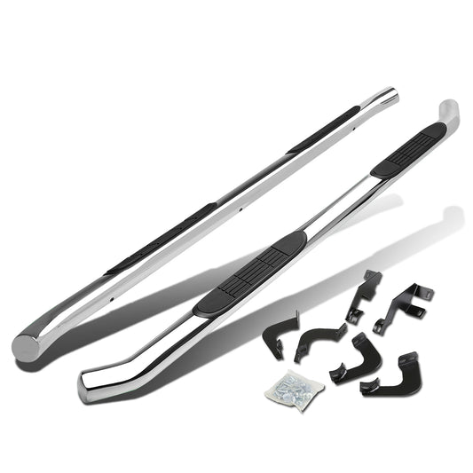 ESTRIBOS 3" - ROUND - 45 DEG - 05-16 TOYOTA TACOMA - DOUBLE CAB - SILVER