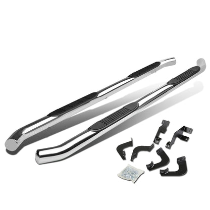 ESTRIBOS 3" - ROUND - 45 DEG - 05-16 TOYOTA TACOMA - DOUBLE CAB - SILVER