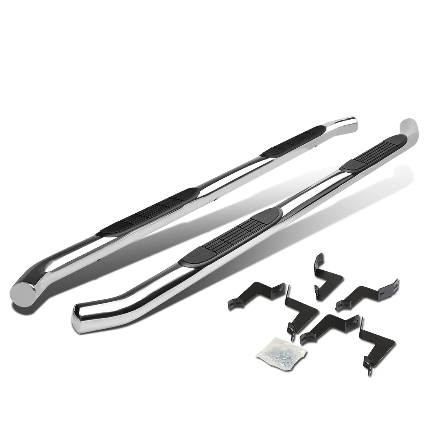 ESTRIBOS 3" - ROUND - 45 DEG - 07-16 TOYOTA TUNDRA - CREW CAB - SILVER