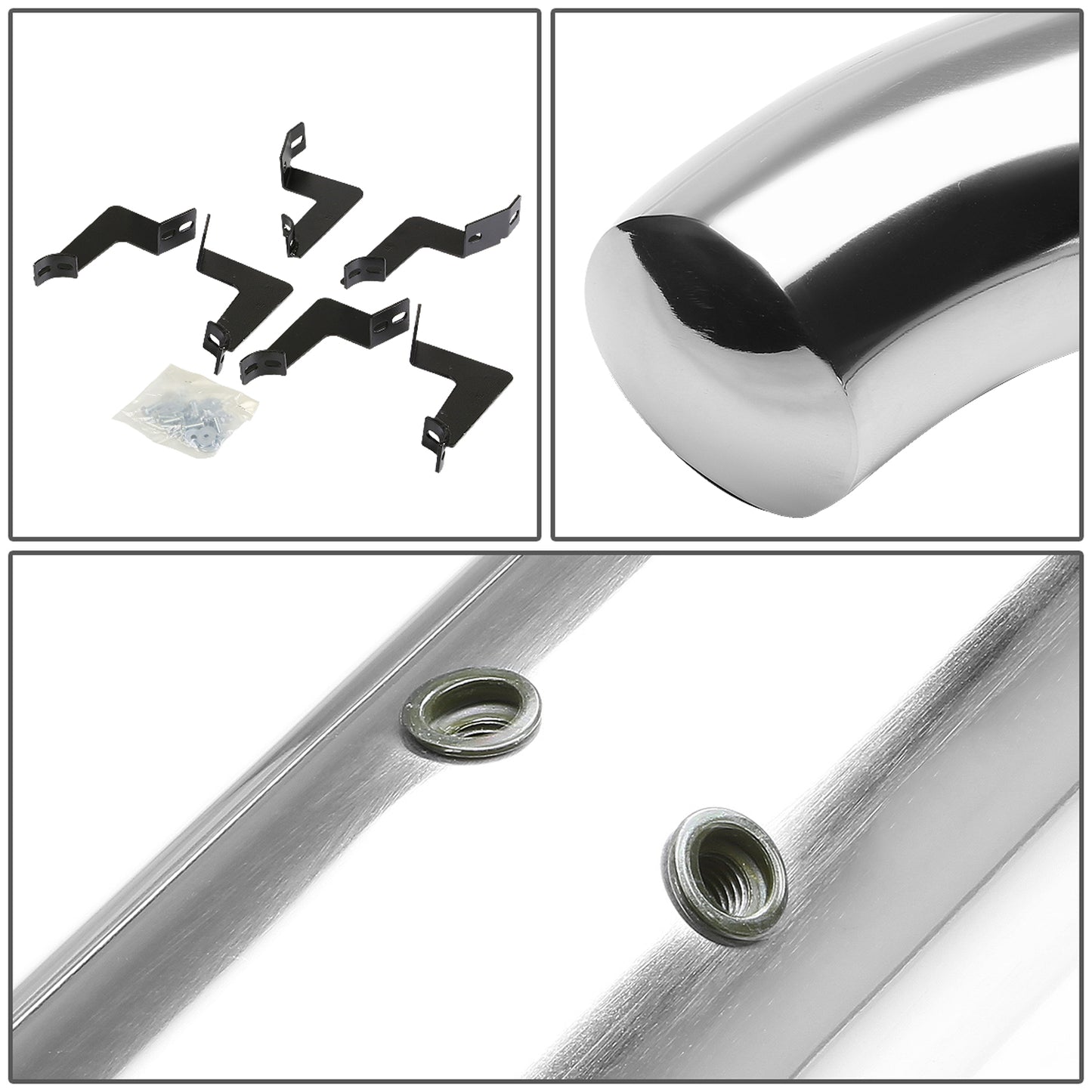 ESTRIBOS 3" - ROUND - 45 DEG - 07-16 TOYOTA TUNDRA - CREW CAB - SILVER