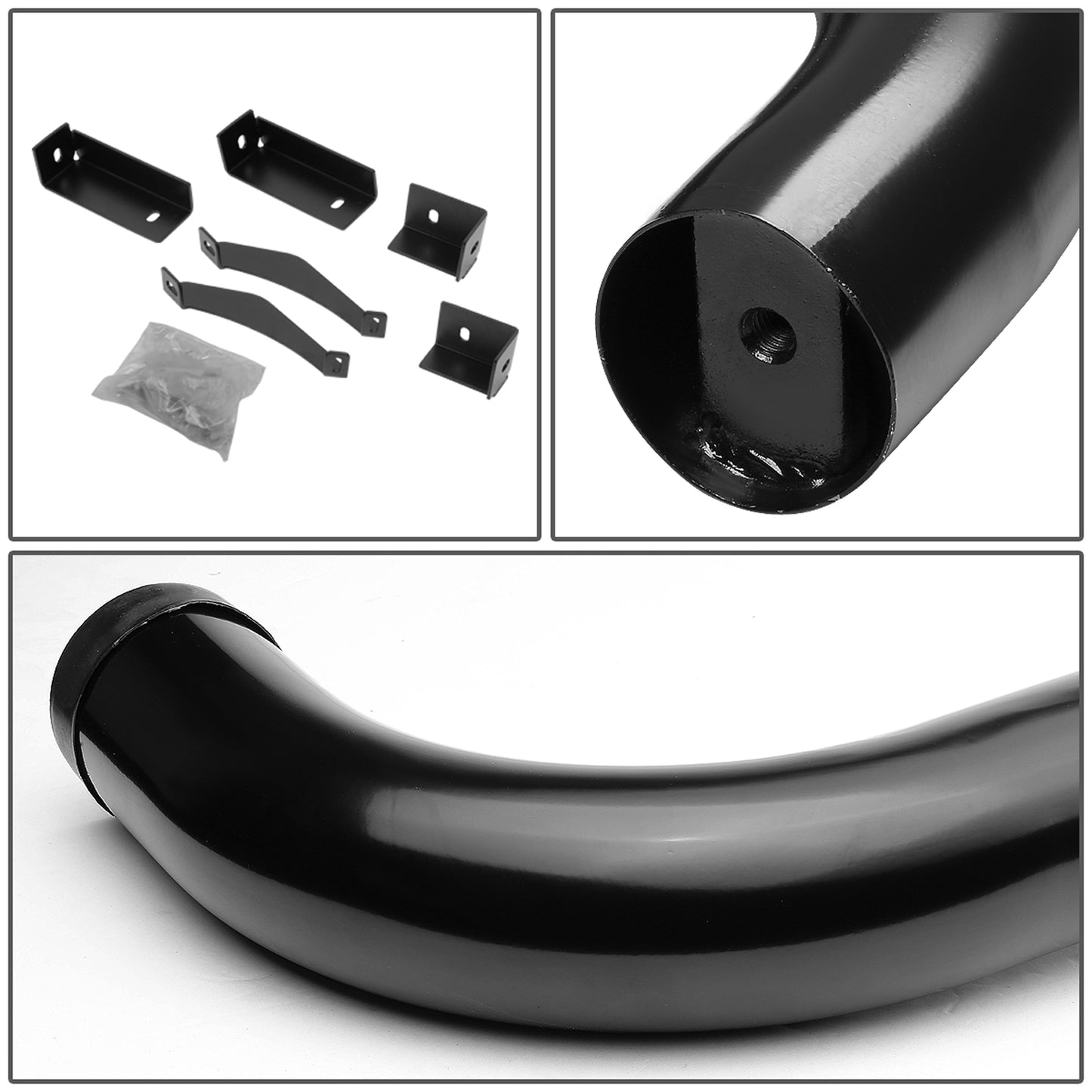 ESTRIBOS 3" - ROUND - 90 DEG - 04-15 NISSAN TITAN - CREW CAB - BLACK