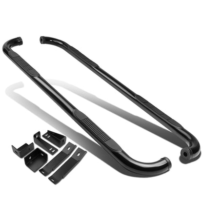 ESTRIBOS 3" - ROUND - 90 DEG - 00-17 GMC SIERRA / 00-17 CHEVY SILVERADO - CREW CAB - BLACK