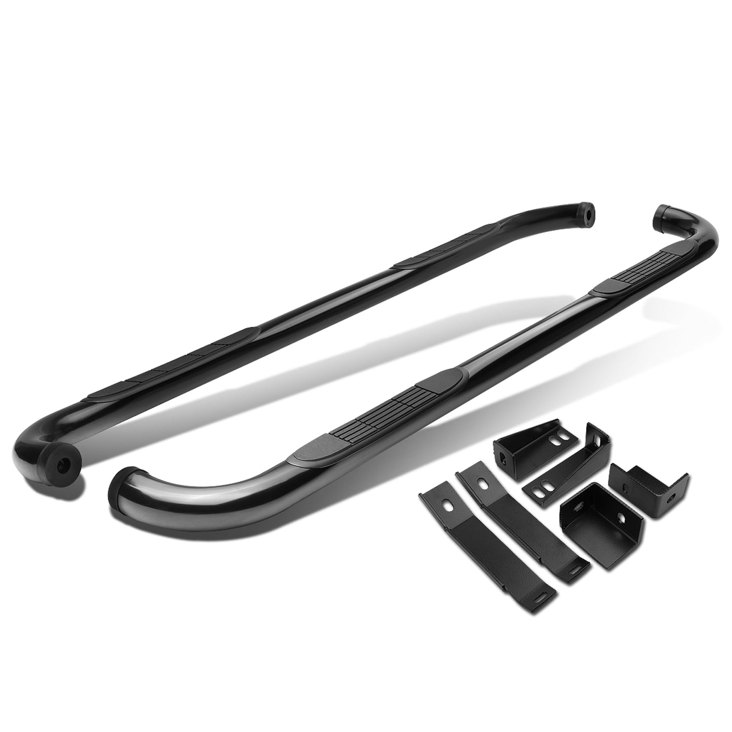 ESTRIBOS 3" - ROUND - 90 DEG - 00-17 GMC SIERRA / 00-17 CHEVY SILVERADO - CREW CAB - BLACK