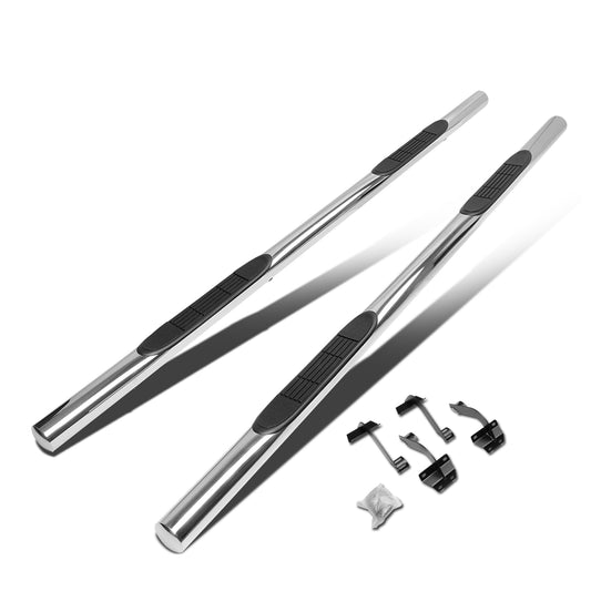 ESTRIBOS 3" - ROUND - STRAIGHT - 15-18 FORD F-150 - EXTENDED CAB - SILVER
