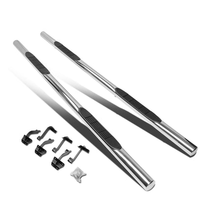 ESTRIBOS 3" - ROUND - STRAIGHT - 15-18 FORD F-150 / 17-18 F-250, F-350 - SUPER CREW CAB - SILVER